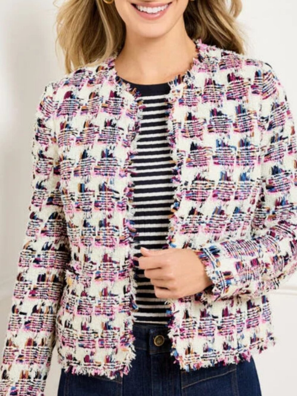 Talbot's Collarless Tweed Jacket Size 4P